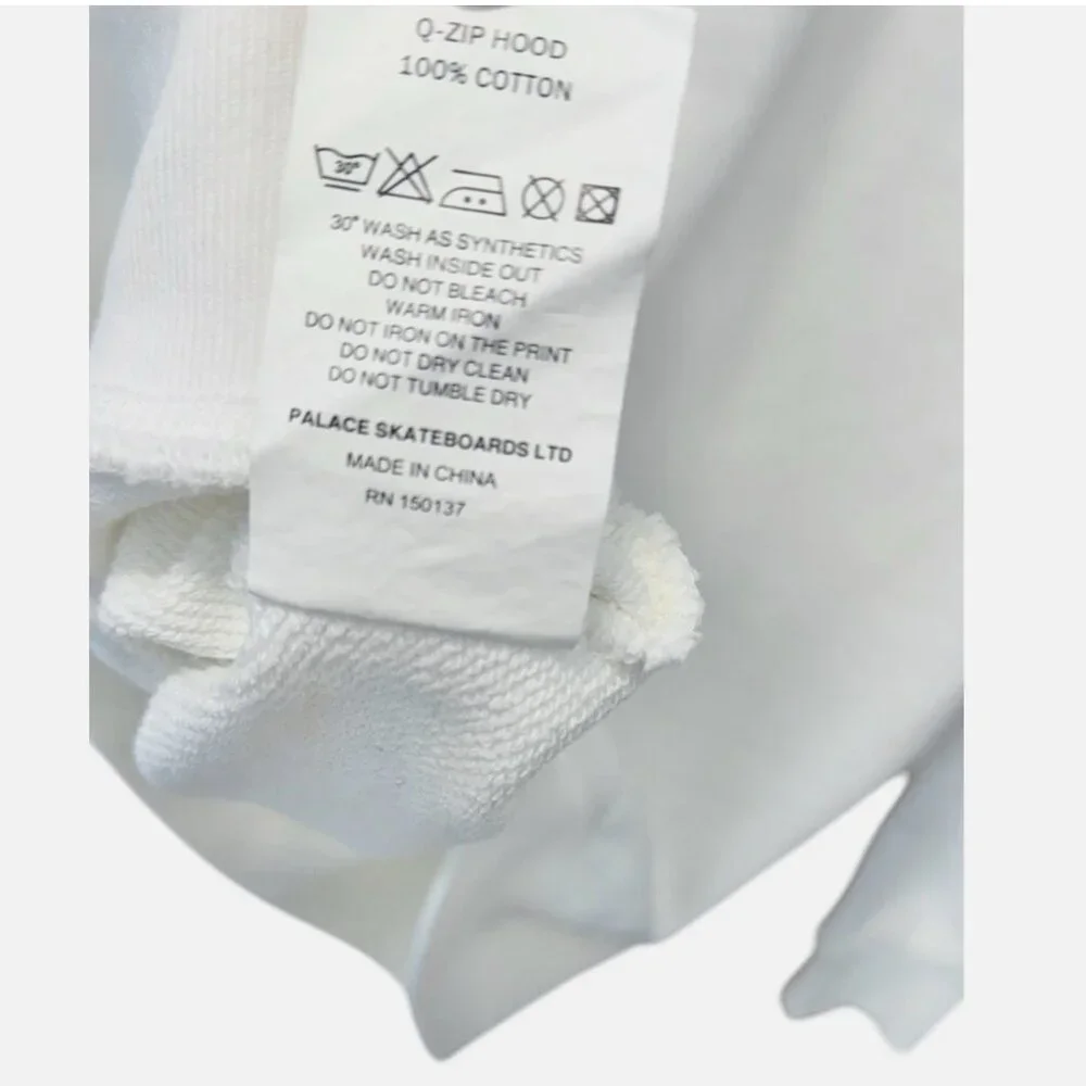 Palace London Skateboard NWT Q Zip Spell Out Hoodie White size M